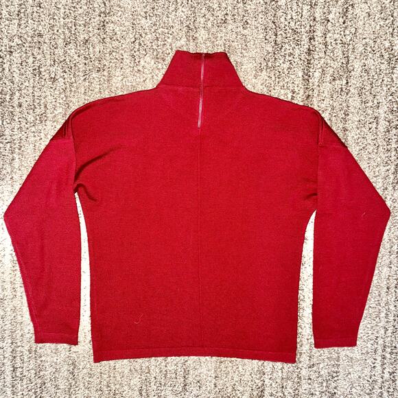 Vecceli Italy Tops - Ursula Conzen Women's 100% Wool Italian Turtleneck Sweater in Red Medium